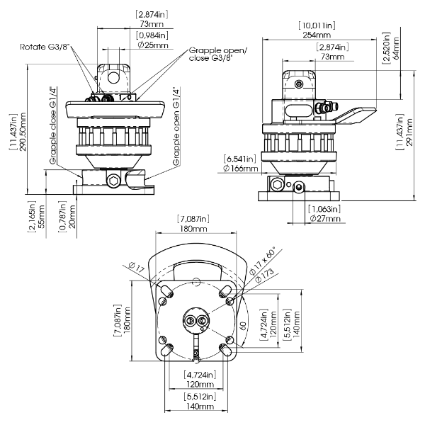 360 Hydraulically Rotating Grapple